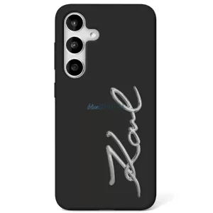 HUSĂ! - Karl Lagerfeld KLHCS25SSCMSMVK Silicon Sign Metal Logo Caz Samsung Galaxy S25 - negru