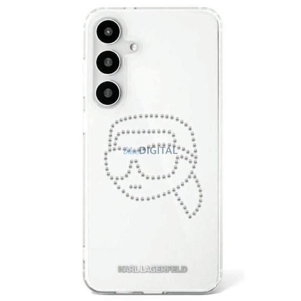 Karl Lagerfeld KLHCS25SHKHDCELT IML Rhinestones Karl Husă pentru cap Samsung Galaxy S25 - transparent