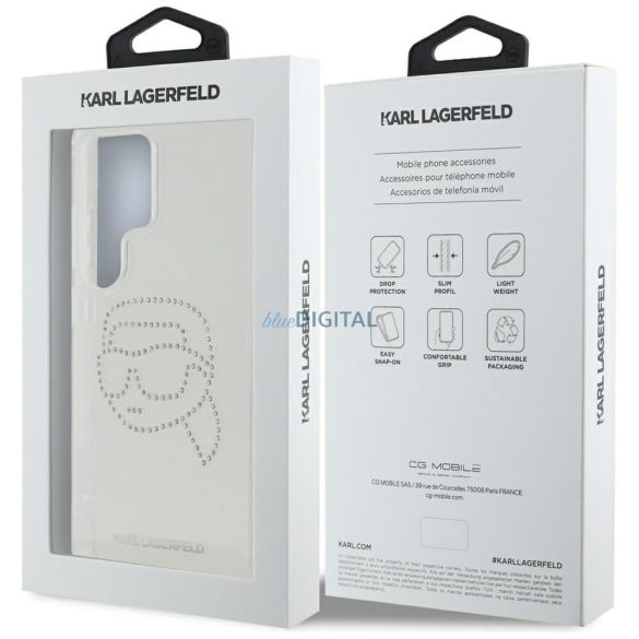 Karl Lagerfeld KLHCS25LHKHDHDCELT IML Rhinestones Karl Head caz Samsung Galaxy S25 Ultra - transparent