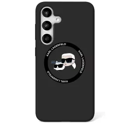   HUSĂ! - Karl Lagerfeld KLHMS25MSKCHTCK Carcasă din silicon cu două capete compatibile MagSafe pentru Samsung Galaxy S25 Plus - negru