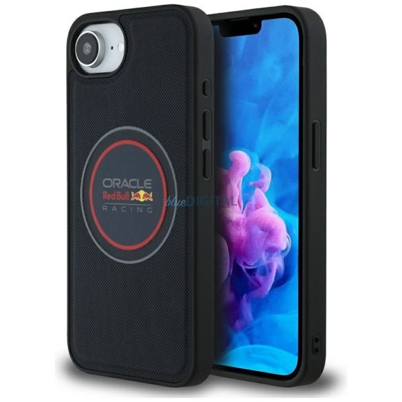 Red Bull RBHMPSE424PUMEVR Carcasă compatibilă cu logo PU și inel roșu MagSafe pentru iPhone 16e - Navy Blue