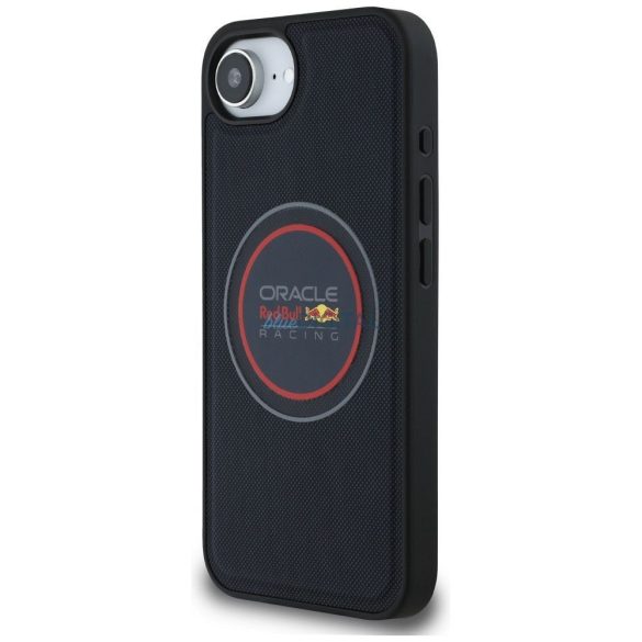 Red Bull RBHMPSE424PUMEVR Carcasă compatibilă cu logo PU și inel roșu MagSafe pentru iPhone 16e - Navy Blue