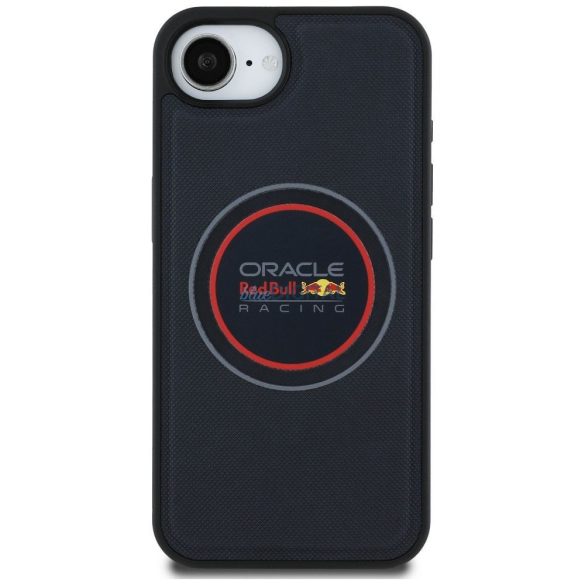 Red Bull RBHMPSE424PUMEVR Carcasă compatibilă cu logo PU și inel roșu MagSafe pentru iPhone 16e - Navy Blue