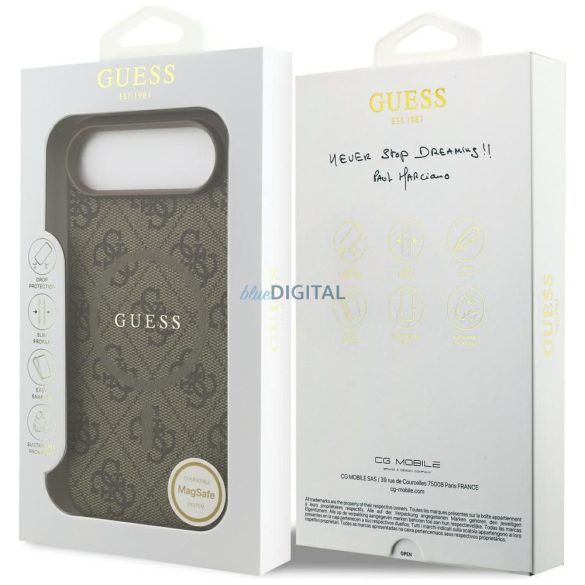 HUSĂ! - GUESS caz IPHONE 17 Air compatibil MagSafe GUHMP17MG4GFRW (PU 4G inel cu logo-ul clasic) maro