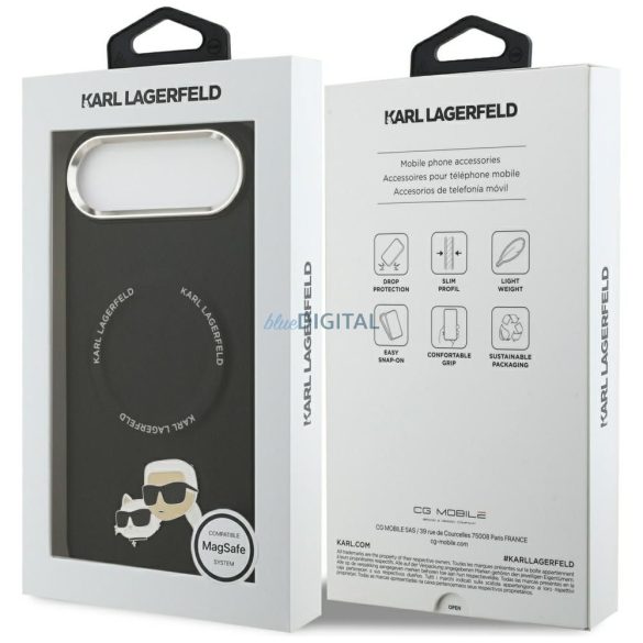 HUSĂ! - Carcasă KARL LAGERFELD pentru IPHONE 17 Air, compatibilă cu MagSafe KLHMP17MPSMLRKCK (PU K&C PINS) negru