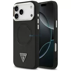   HUSĂ! - Geantă GUESS pentru IPHONE 17 Pro, compatibilă cu MagSafe GUHMP17LPSDTSCMK (PU W/ Triangle Logo) negru