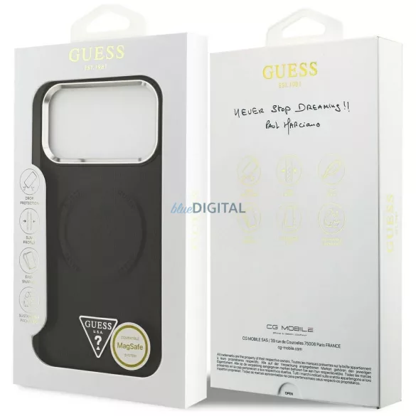 HUSĂ! - Geantă GUESS pentru IPHONE 17 Pro, compatibilă cu MagSafe GUHMP17LPSDTSCMK (PU W/ Triangle Logo) negru