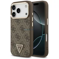   HUSĂ! - GUESS husă IPHONE 17 Pro compatibilă MagSafe GUHMP17LP4GTDGMW (4G PU W/ Triangle Logo) auriu maro