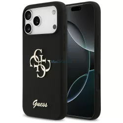   HUSĂ! - GUESS Carcasă pentru IPHONE 17 Pro Max GUHCP17XSC4GSMK (Silicon W/ Big 4G Script) negru