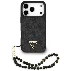   HUSĂ! - GUESS husă IPHONE 17 Pro compatibilă MagSafe GUHMP17LP4TSDPPSK (4G PU W/ Strap Triangle Logo) negru