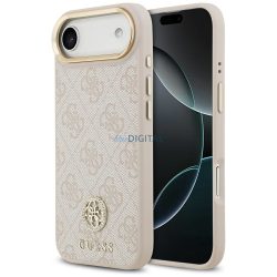   HUSĂ! - GUESS caz IPHONE 17 Air compatibil MagSafe GUHMP17MP4GRMDEP (PU W / 4G logo-ul Rhinestone) roz
