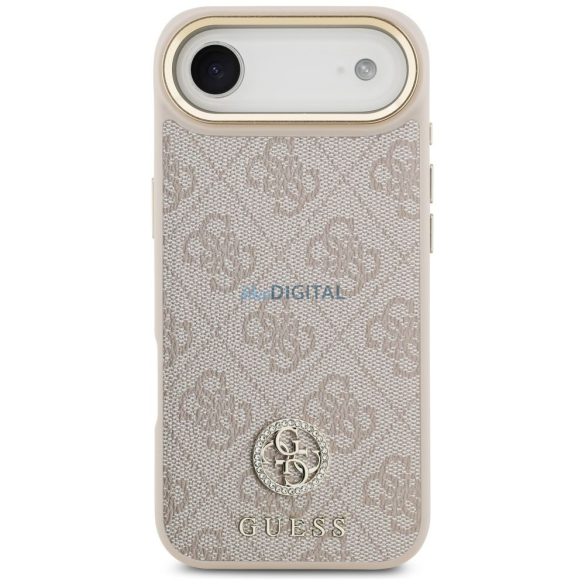HUSĂ! - GUESS caz IPHONE 17 Air compatibil MagSafe GUHMP17MP4GRMDEP (PU W / 4G logo-ul Rhinestone) roz