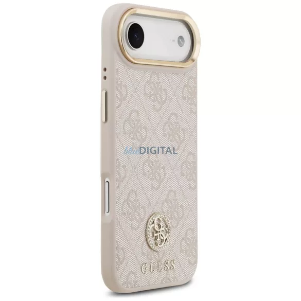 HUSĂ! - GUESS caz IPHONE 17 Air compatibil MagSafe GUHMP17MP4GRMDEP (PU W / 4G logo-ul Rhinestone) roz