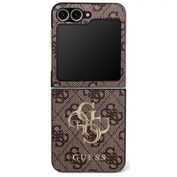   HUSĂ! - GUESS caz SAMSUNG Z Flip7 GUHCZF74GMGBR (piele PU 4G logo-ul metalic) maro