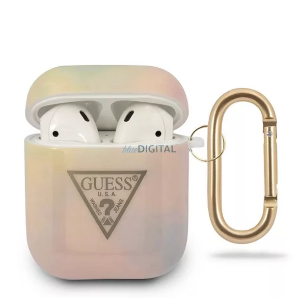 Guess GUACA2TPUMCGG01 Carcasă colecție Tie & Dye AirPods 1/2 - roz
