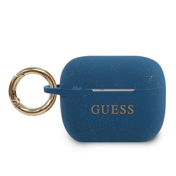 Guess GUACAPSILGLBL Silicon Glitter caz AirPods Pro - albastru