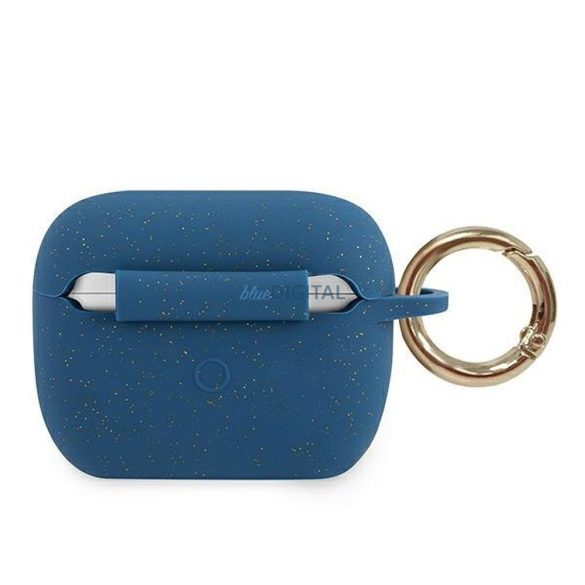 Guess GUACAPSILGLBL Silicon Glitter caz AirPods Pro - albastru