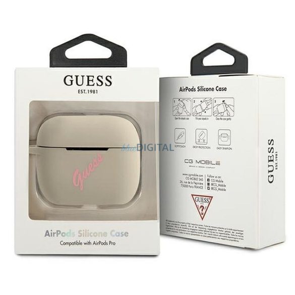 Guess GUACAPLSVSGP Carcasă Vintage din silicon AirPods Pro - bej