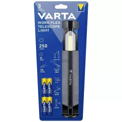   VARTA lanterna LED de lucru flex telescopic 250lm 18646 + 4 x baterii R6 (AA)