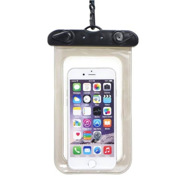 Geanta impermeabila pentru telefon mobil cu inchidere din plastic - neagra