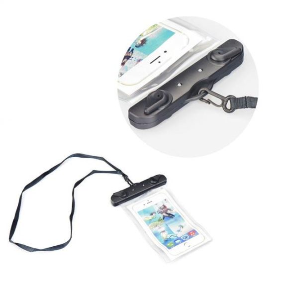 Geanta impermeabila pentru telefon mobil cu inchidere din plastic - alba