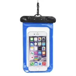   HUSĂ! - Geanta impermeabila pentru telefon mobil cu inchidere din plastic - albastra
