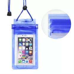   HUSĂ! - Geanta impermeabila pentru telefon mobil cu inchidere cu fermoar - albastra
