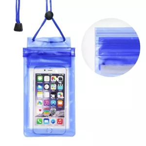 HUSĂ! - Geanta impermeabila pentru telefon mobil cu inchidere cu fermoar - albastra