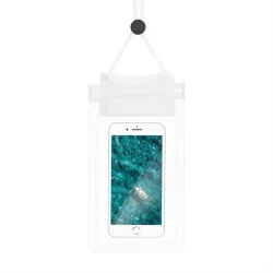   HUSĂ! - Geanta impermeabila pentru telefon mobil cu inchidere cu fermoar - alba