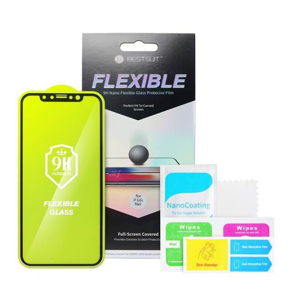 Bestsuit Flexible Hybrid Glass 5D pentru Samsung Galaxy S8 negru (Hot Bending)