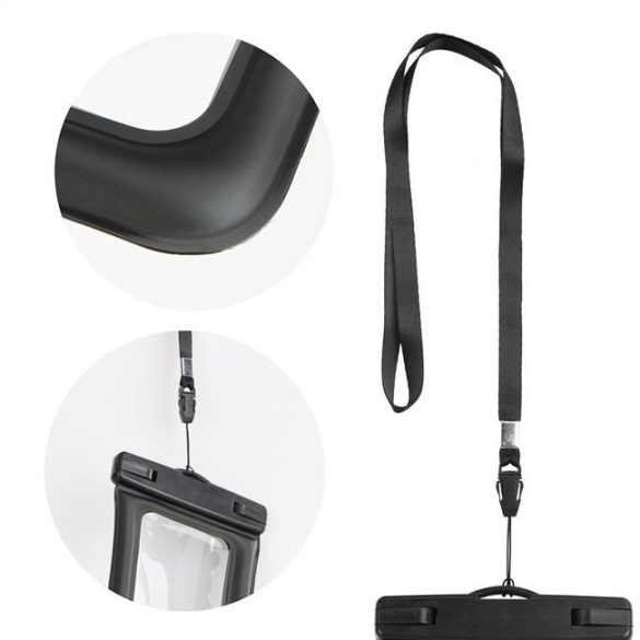 AIRBAG impermeabil pentru telefon mobil cu inchidere din plastic - negru