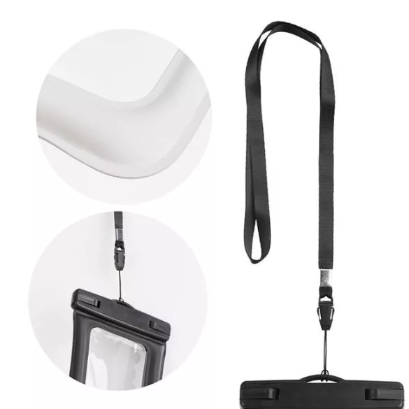 HUSĂ! - AIRBAG impermeabil pentru telefon mobil cu inchidere din plastic - alb crem