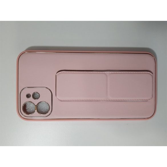 Husă din piele Forcell pentru iPhone 12/12 Pro negru roz