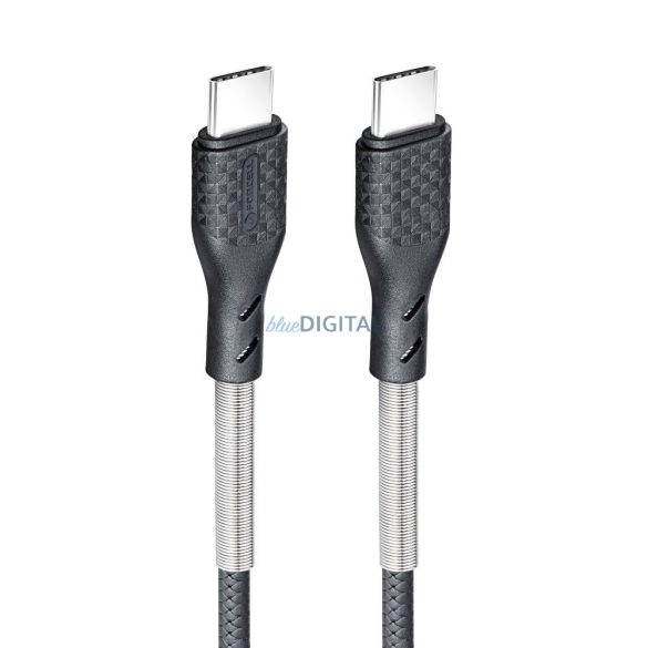 Cablu de carbon FORCELL Tip C la Typ C 3.0 QC Power Delivery PD60W CB-02C negru 1 metru