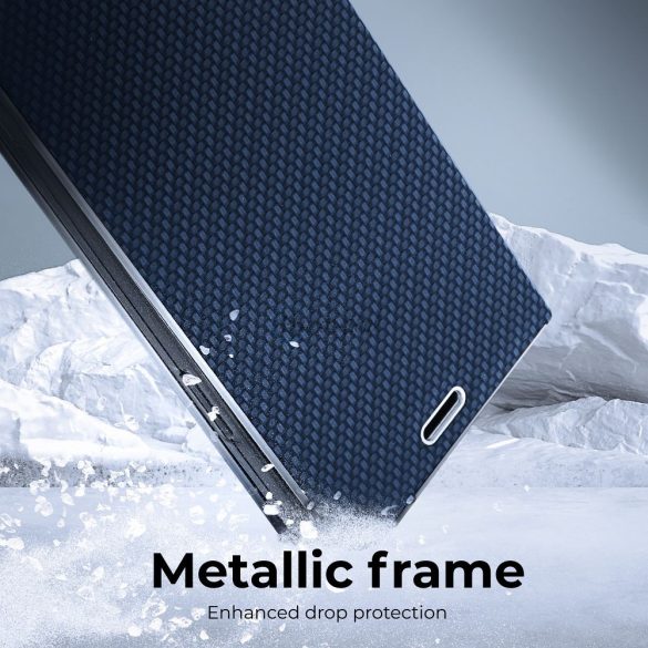Forcell LUNA Husă tip carte Carbon pentru XIAOMI Redmi NOTE 11 PRO / 11 PRO 5G albastru