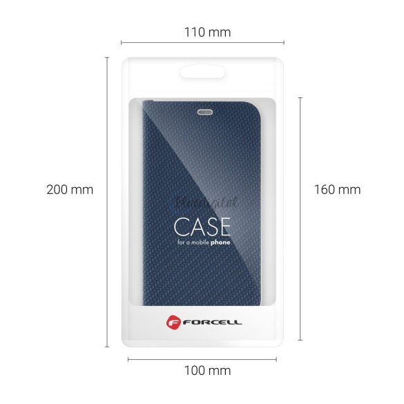 Forcell LUNA Husă tip carte Carbon pentru XIAOMI Redmi NOTE 11 PRO / 11 PRO 5G albastru