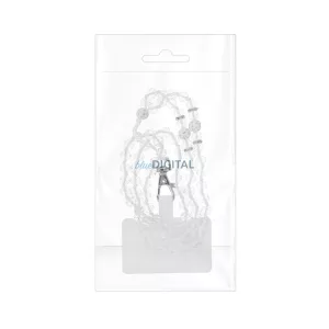 Pandantiv CRYSTAL DIAMOND pentru telefon / lungime 37 cm / pe gât - alb
