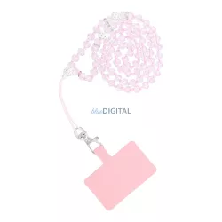   Pandantiv CRYSTAL DIAMOND pentru telefon / lungime 37 cm / pe gât - roz deschis