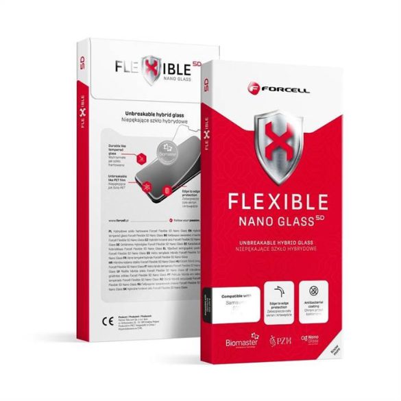 Szkło hybrydowe Forcell Flexible 5D Full Glue pentru Samsung Galaxy S10+ czarny (Hot Bending) - działający czytnik