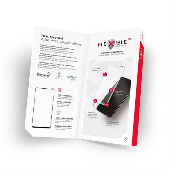 Szkło hybrydowe Forcell Flexible 5D Full Glue pentru Samsung Galaxy S10+ czarny (Hot Bending) - działający czytnik