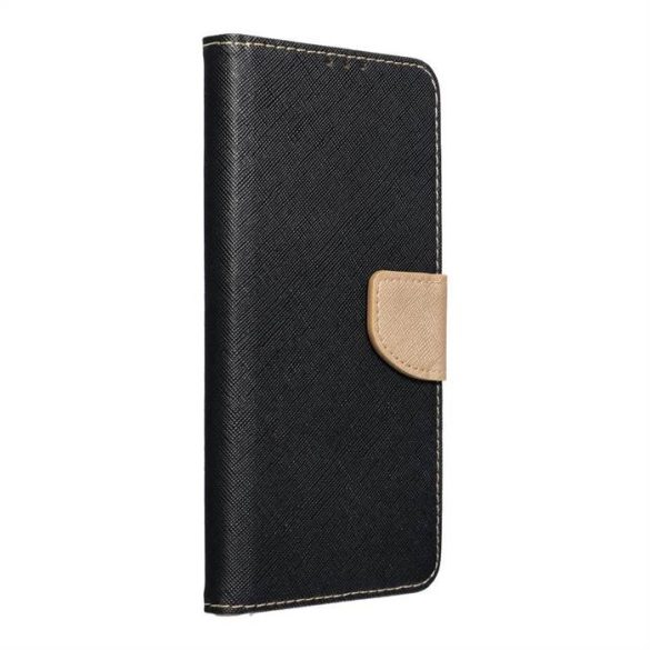 Husă Fancy Husă tip carte pentru IPHONE 14 PRO negru / auriu