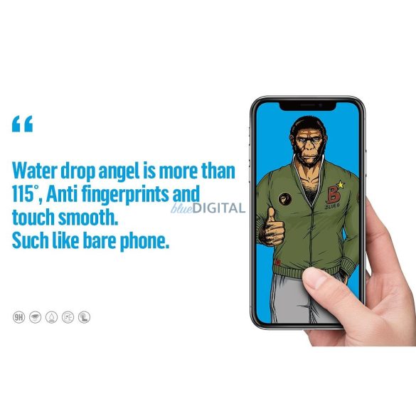5D Mr. Monkey sticlă - Apple iPhone 14 negru (Strong HD)