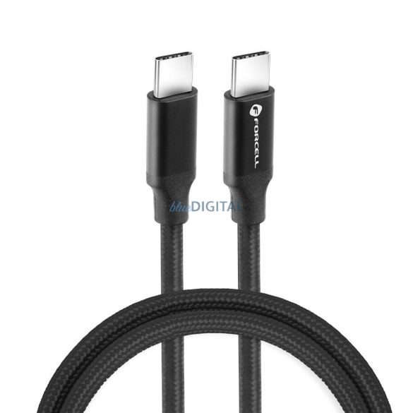 FORCELL cablu Tip C do Tip C QC4.0 5A/20V PD100W E-mark / 4K / Thunderbolt / 20Gbit/s C391 1m negru
