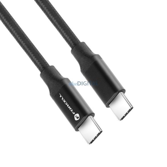 FORCELL cablu Tip C do Tip C QC4.0 5A/20V PD100W E-mark / 4K / Thunderbolt / 20Gbit/s C391 1m negru
