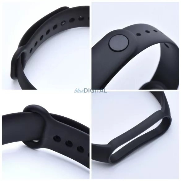 Curea din silicon pentru smartband Xiaomi Mi Band 5 / 6 / 7 negru (01)