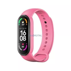   Curea de silicon pentru smartband Xiaomi Mi Band 5 / 6 / 7 roz (06)