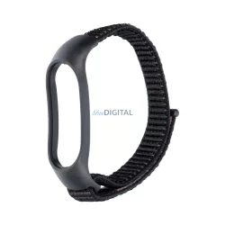   Curea de nylon pentru smartband Xiaomi Mi Band 5 / 6 / 7 negru (05)