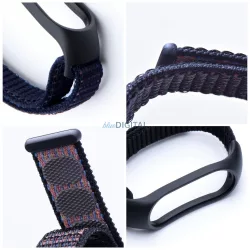  Curea de nylon pentru smartband Xiaomi Mi Band 5 / 6 / 7 negru (05)