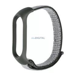   Curea nylon pentru smartband Xiaomi Mi Band 5 / 6 / 7 gri (19)