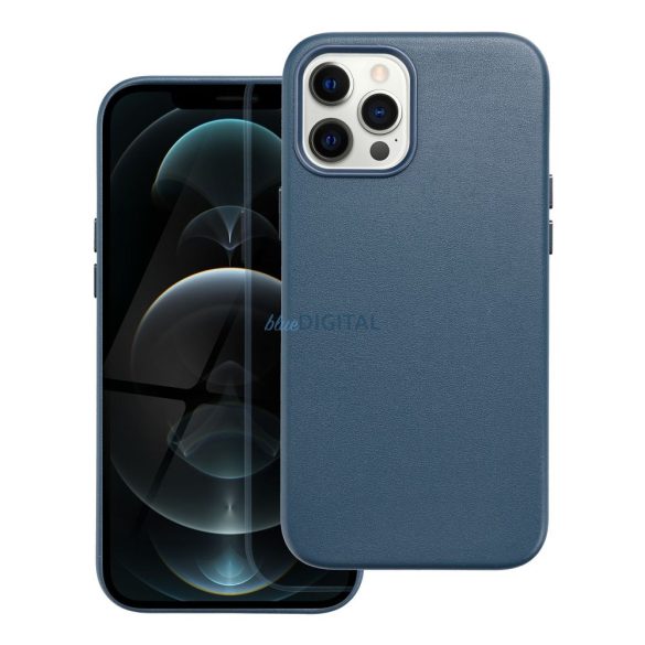 Carcasa din piele pentru IPHONE 12 PRO MAX albastru indigo